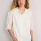 Juliette Lace Trim Jersey Mix Blouse - Ivory