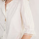 Juliette Lace Trim Jersey Mix Blouse - Ivory
