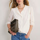 Juliette Lace Trim Jersey Mix Blouse - Ivory