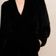 Luisa Silk Velvet Jumpsuit - Black