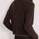 Katie Cashmere Cardigan - Chocolate Metallic Trim