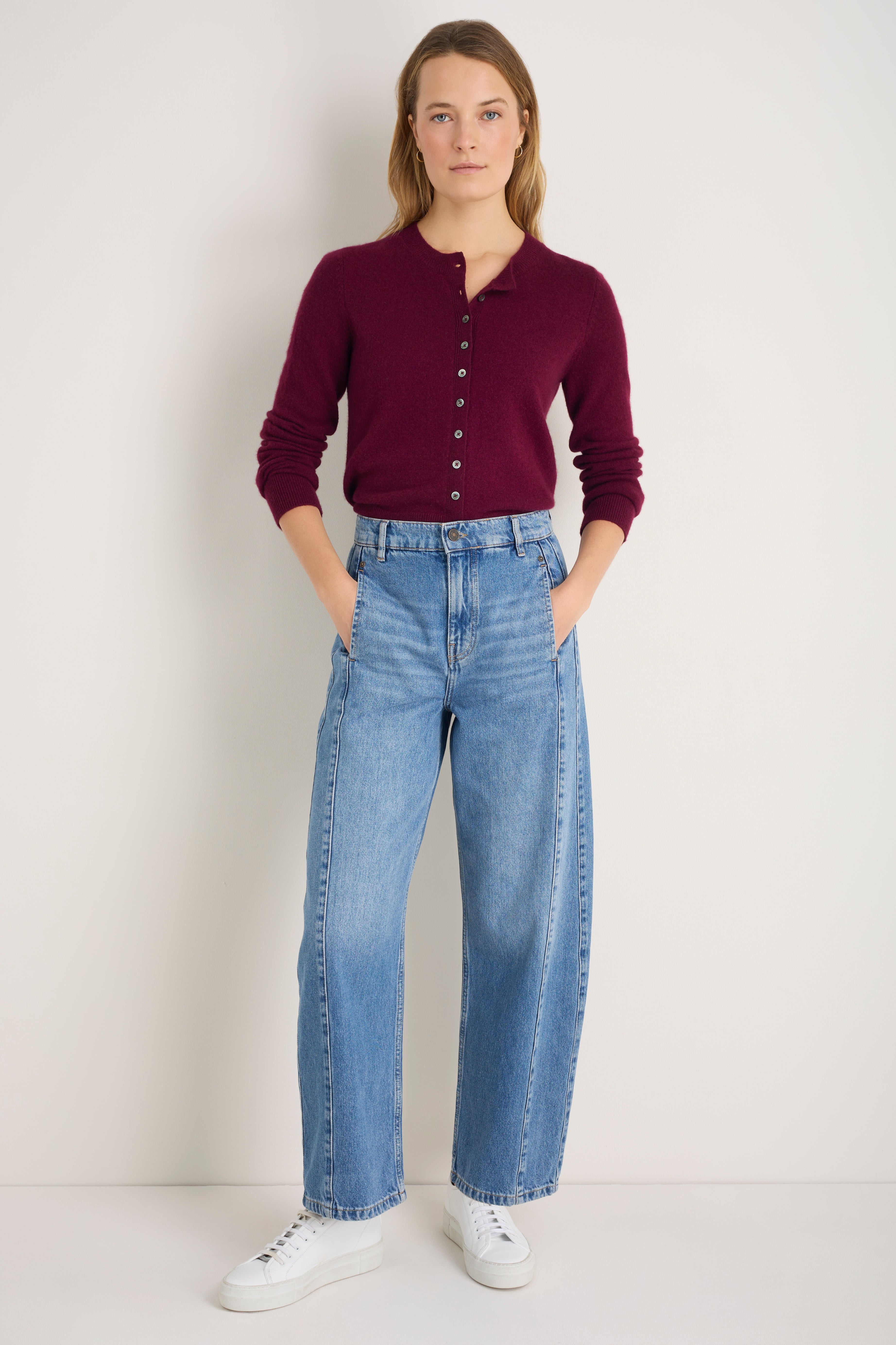 Katie Cashmere Cardigan - Deep Fig