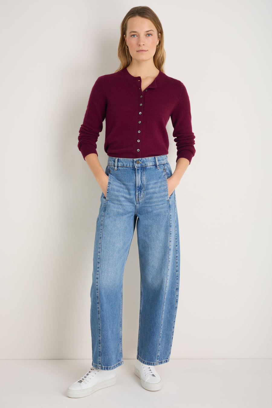 Katie Cashmere Cardigan - Deep Fig