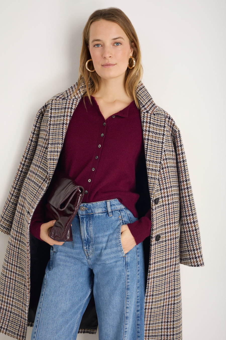 Katie Cashmere Cardigan - Deep Fig