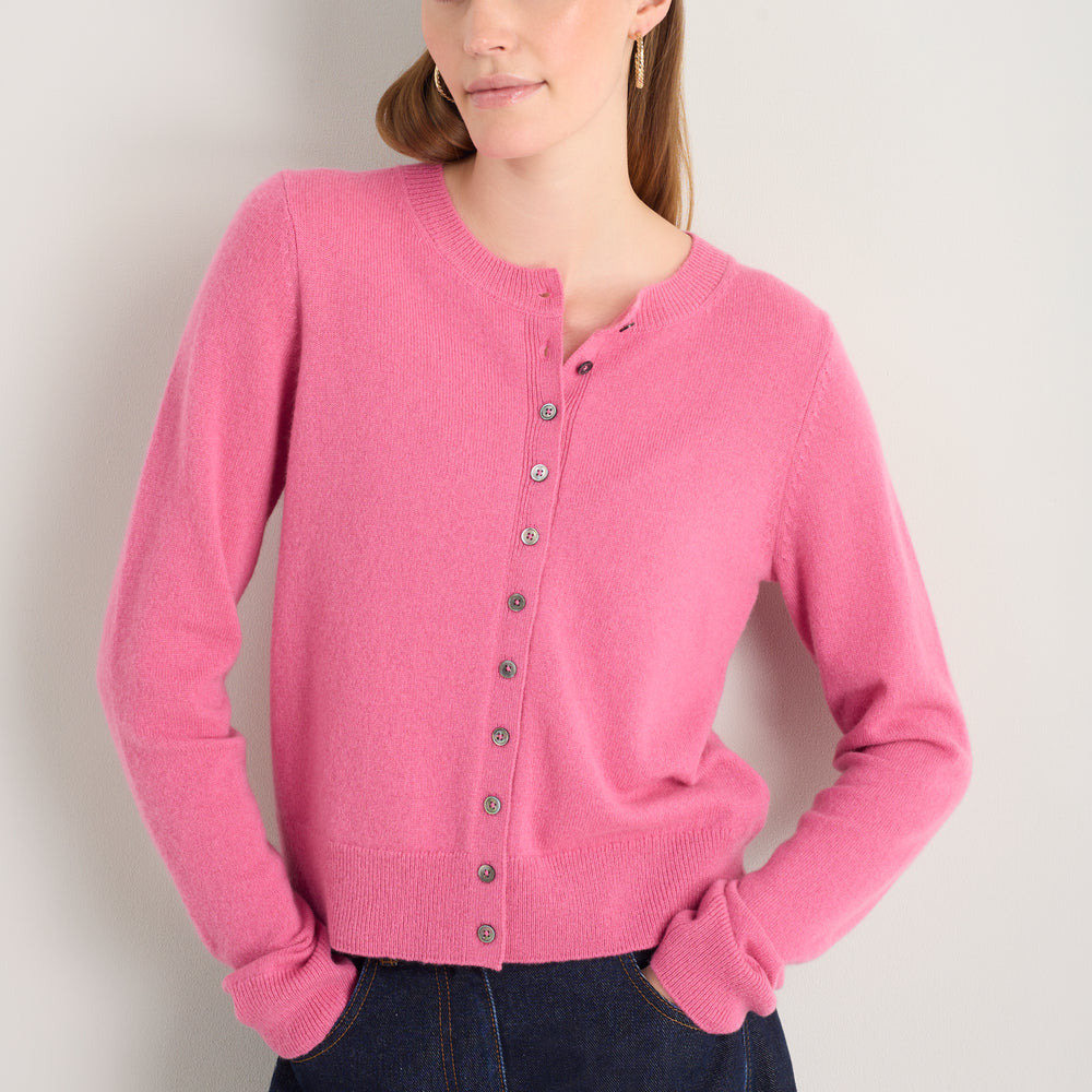 Katie Cashmere Cardigan - Pink