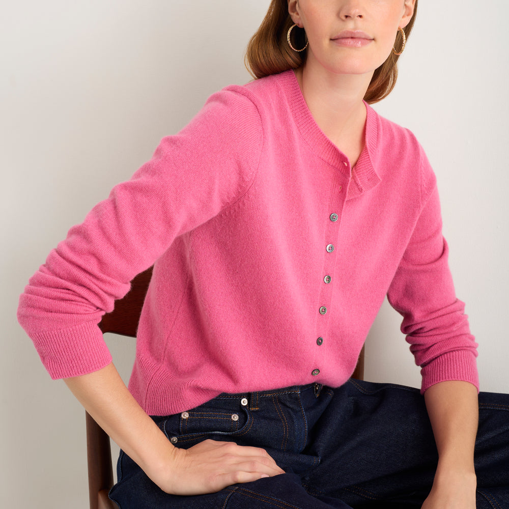 Katie Cashmere Cardigan - Pink