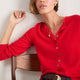 Katie Cashmere Cardigan - Poppy Red