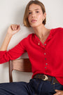 Katie Cashmere Cardigan - Poppy Red