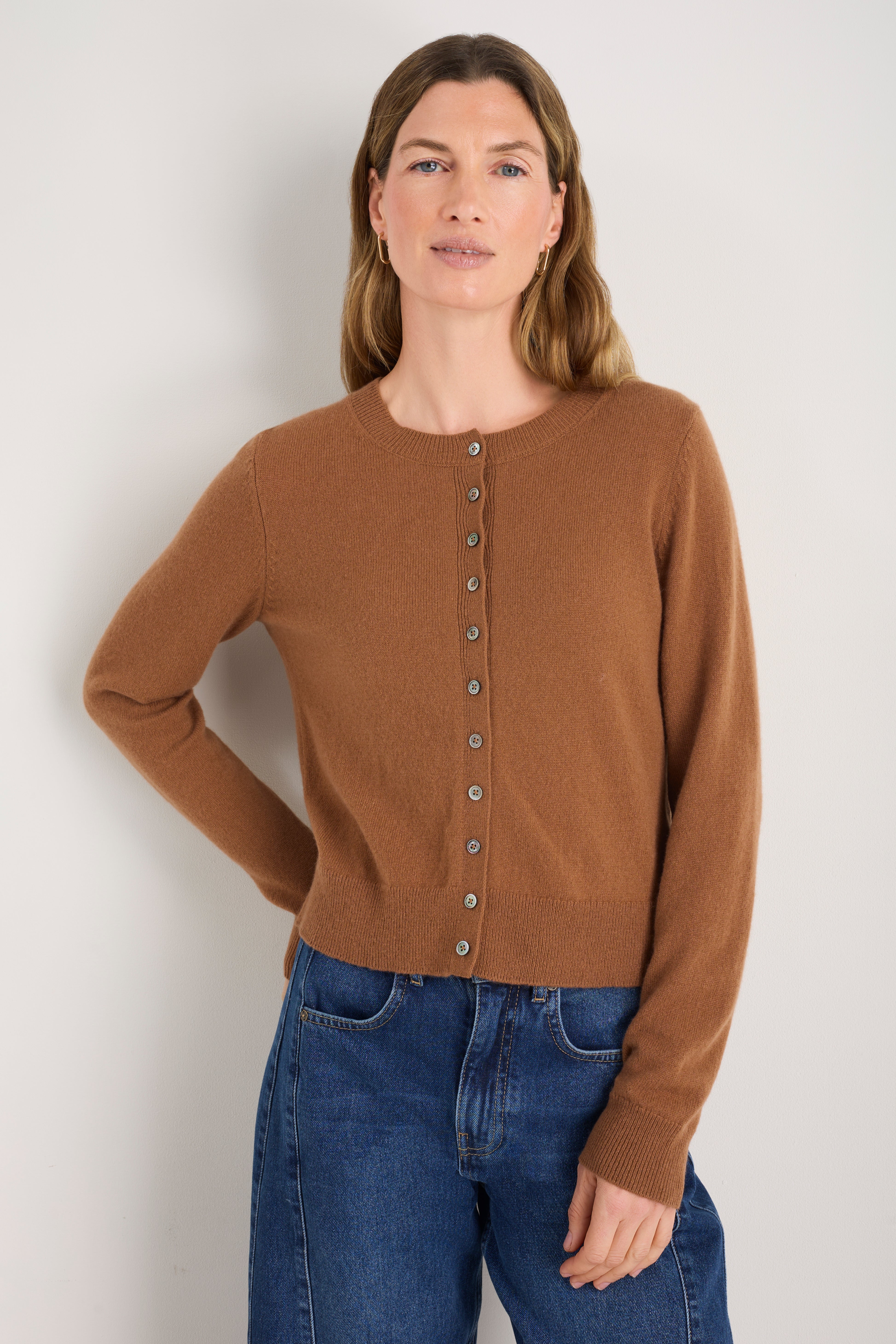 Katie Cashmere Cardigan - Toffee
