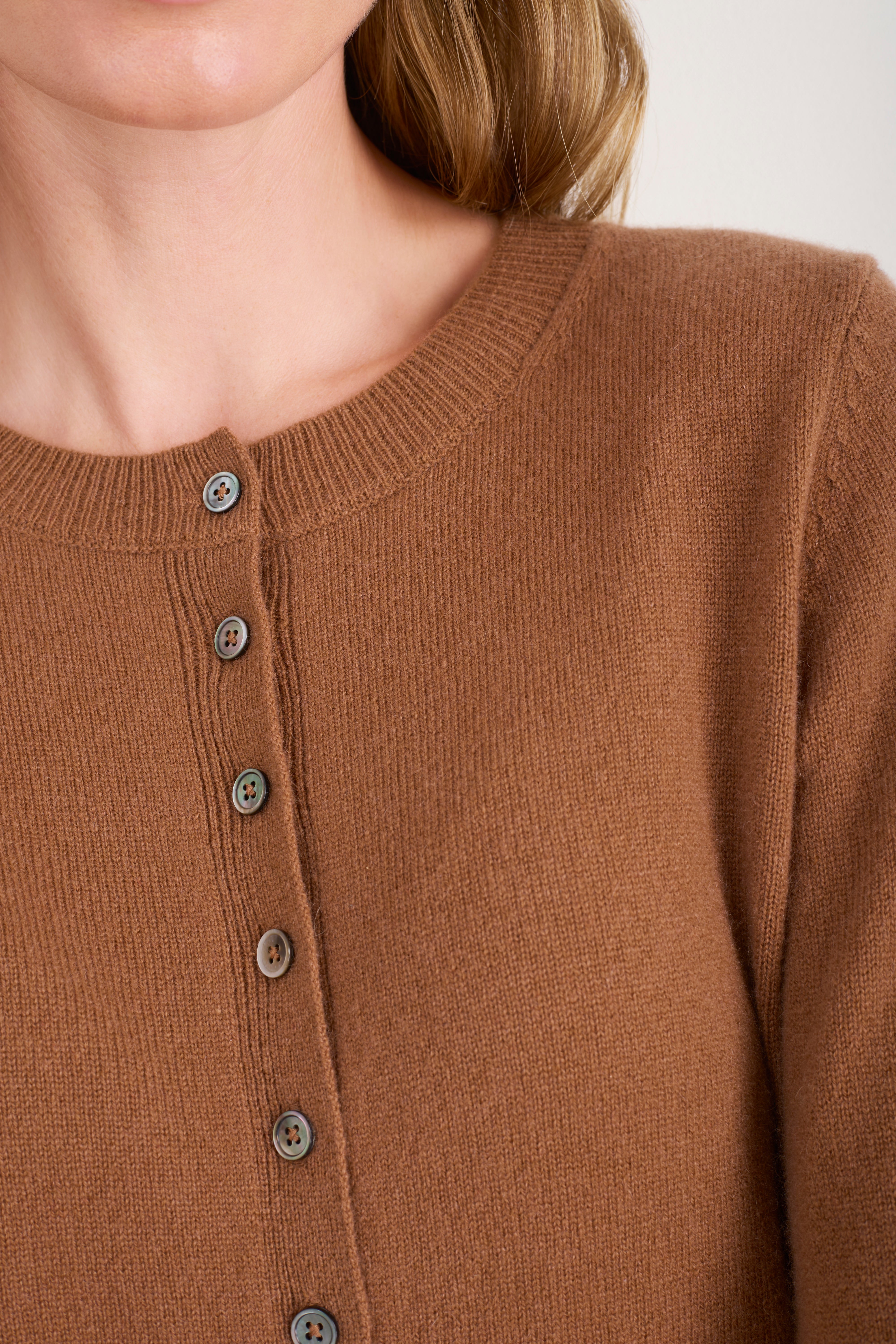 Katie Cashmere Cardigan - Toffee