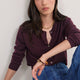 Katie Merino Cardigan - Aubergine