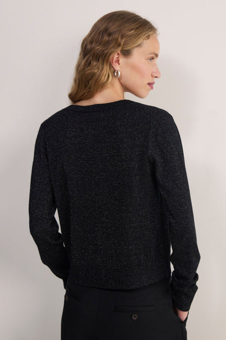 Katie Merino Cardigan - Black Sparkle