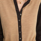 Katie Merino Cardigan - Chocolate/Oat Colourblock