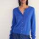 Katie Wool Cotton Cardigan - Soft Cobalt