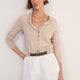 Katie Wool Cotton Cardigan - Taupe Marl