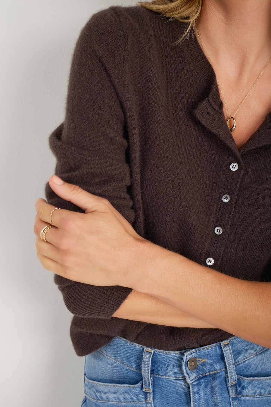 Katie Cashmere Cardigan - Cocoa