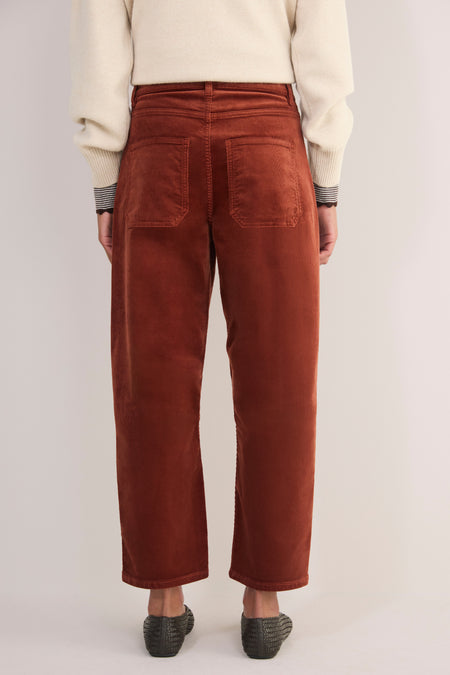 Kaya Cargo Barrel Cord Trouser - Cognac