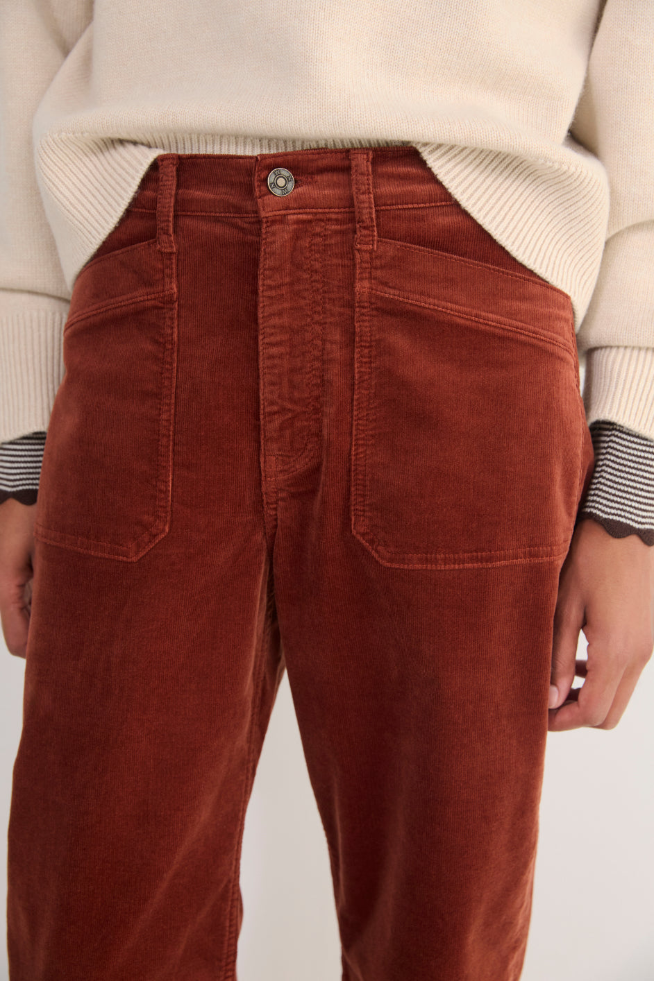 Kaya Cargo Barrel Cord Trouser - Cognac