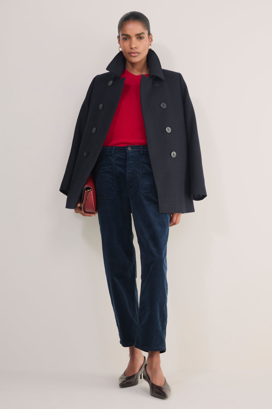 Kaya Cargo Barrel Cord Trouser - Midnight