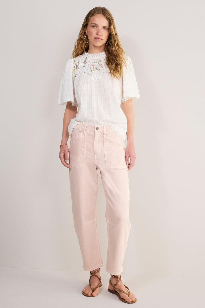 Kaya Cargo Barrel Jean - Dusky Pink