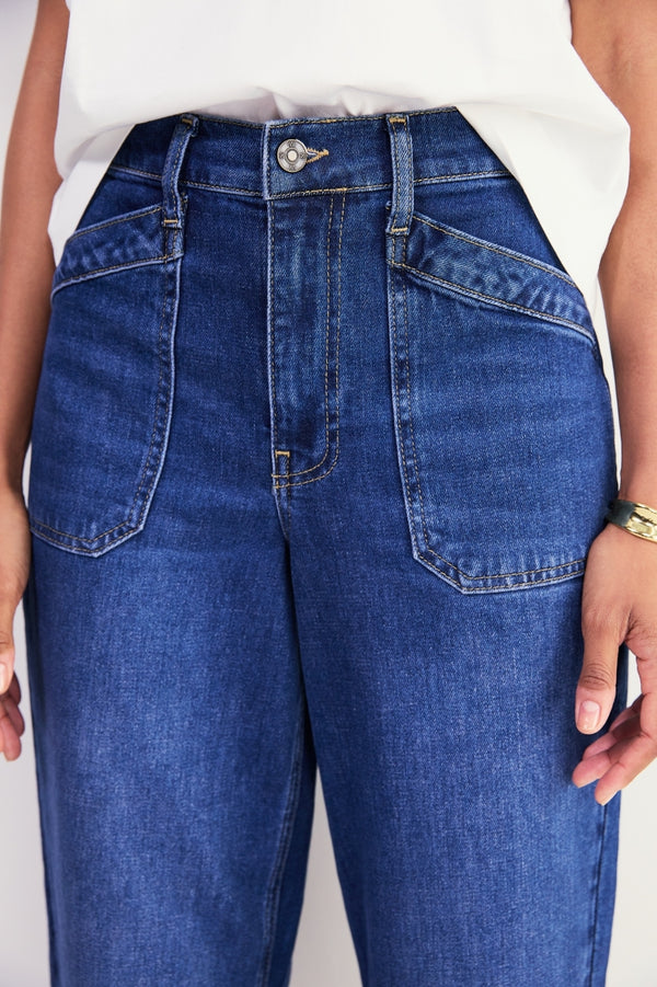 Kaya Cargo Barrel Jean - Mid Wash
