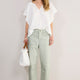 Kaya Cargo Barrel Jean - Olive Stripe