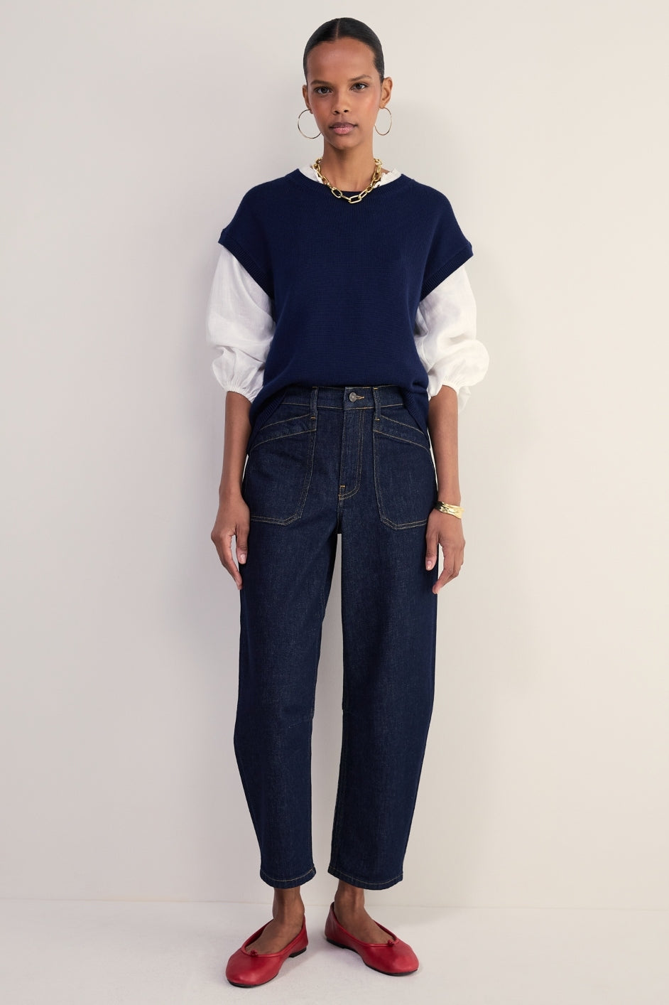 Allie Flare Cropped Jean - Ecru – WYSE London