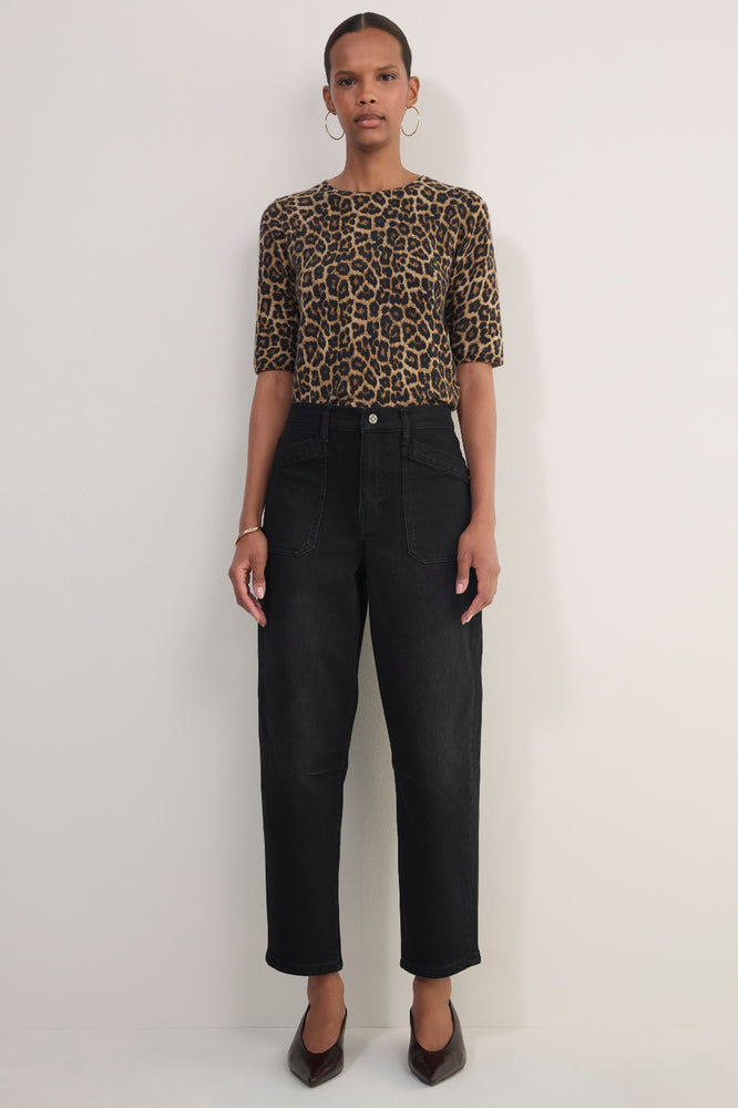 Kaya Cargo Barrel Jean - Washed Black