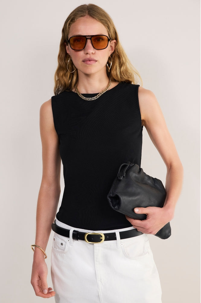 Kayla Jersey Top - Black