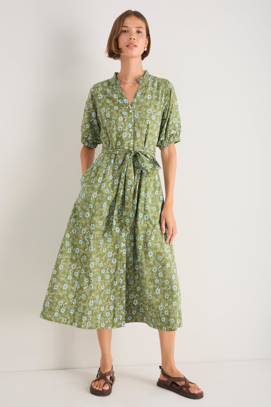 olive green floral wedding guest dress Olive Green Wedding Guest Dress for Autumn Fashion