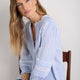 Kiki Blouse - Sky Blue/White Stripe