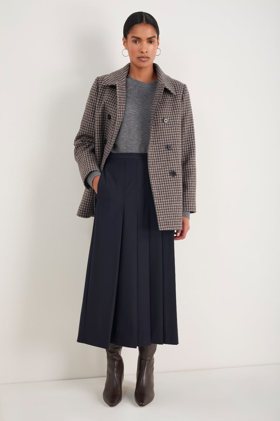 Kirsty Kilt Skirt - Midnight