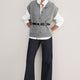 Klara Button Through Tank - Mid Grey Melange