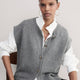 Klara Button Through Tank - Mid Grey Melange