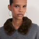 Lana Fur Collar Cardigan - Mid Grey Melange