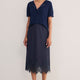 Lani Lace Trim Skirt - Navy Pinstripe
