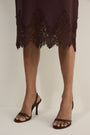 Lani Lace Trim Skirt - Aubergine