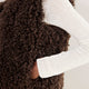 Lara Shaggy Faux Fur Reversible Gilet - Chocolate/Leopard