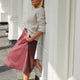 Lateisha Scallop Leather Skirt - Bordeaux