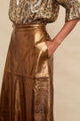 Lateisha Faux Leather Skirt - Bronze