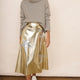 Lateisha Faux Leather Star Skirt - Gold/Silver