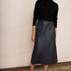 Remi Leather Skirt - Blue/Black