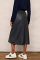 Lateisha Scallop Leather Skirt - Blue/Black