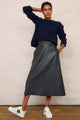 Lateisha Leather Skirt - Blue/Black
