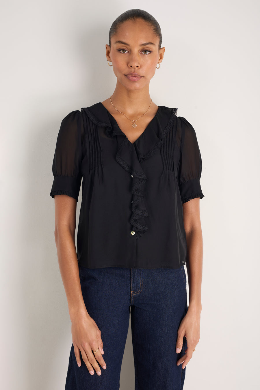 Laurent Silk Blouse - Black
