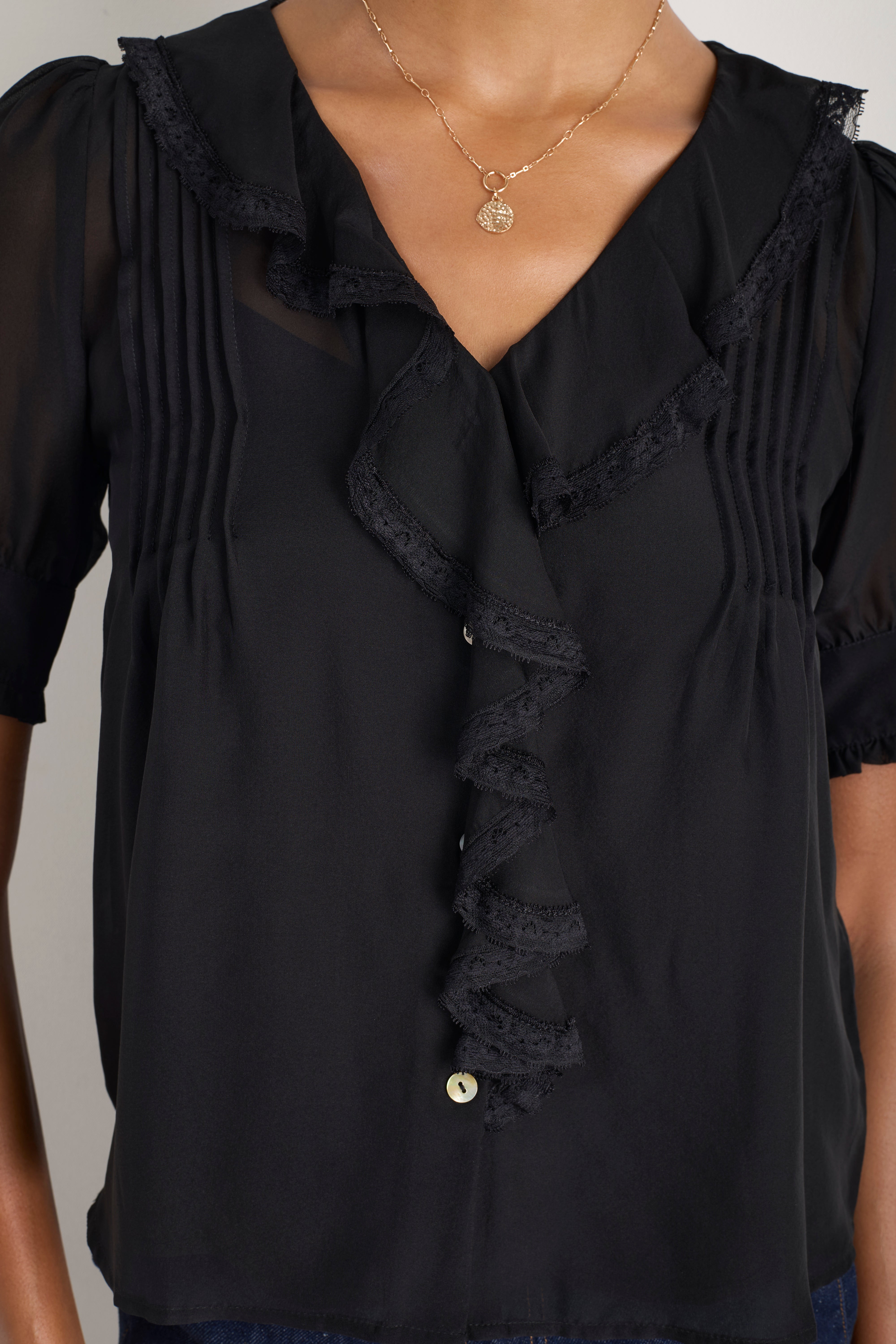 Laurent Silk Blouse - Black