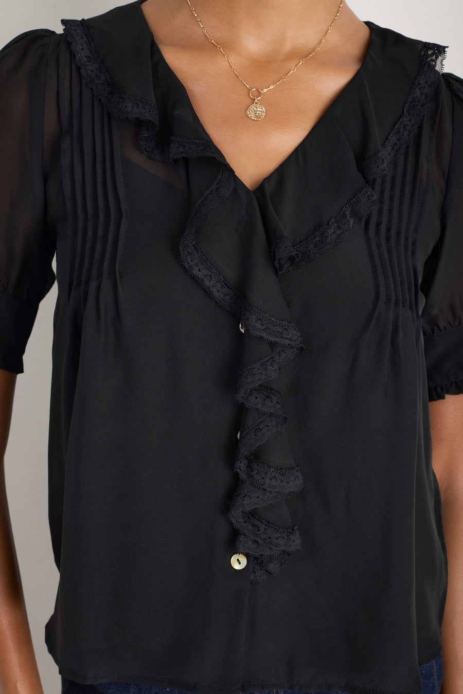 Laurent Silk Blouse - Black