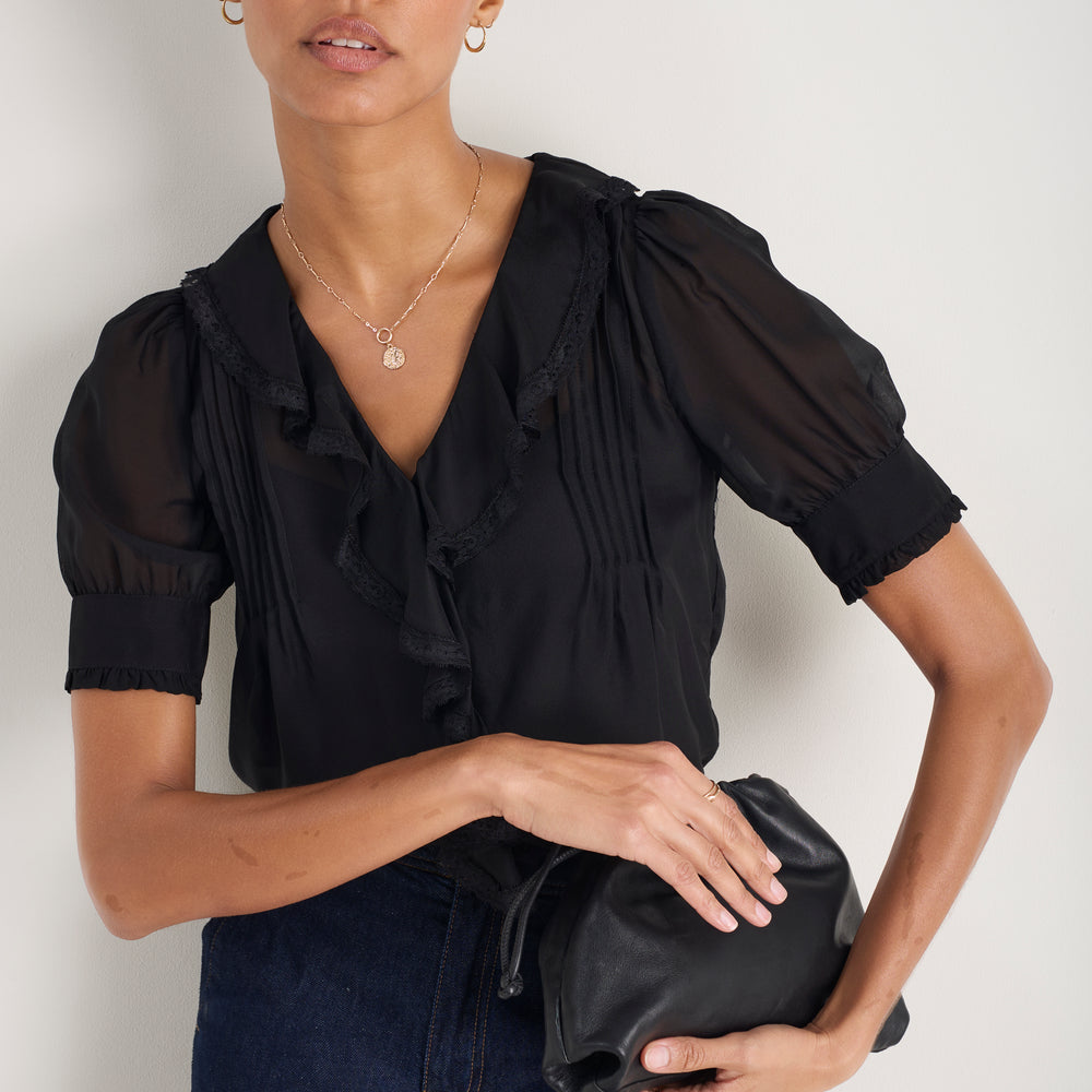 Laurent Silk Blouse - Black