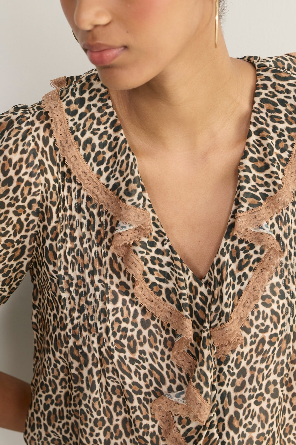 Laurent Silk Blouse - Leopard