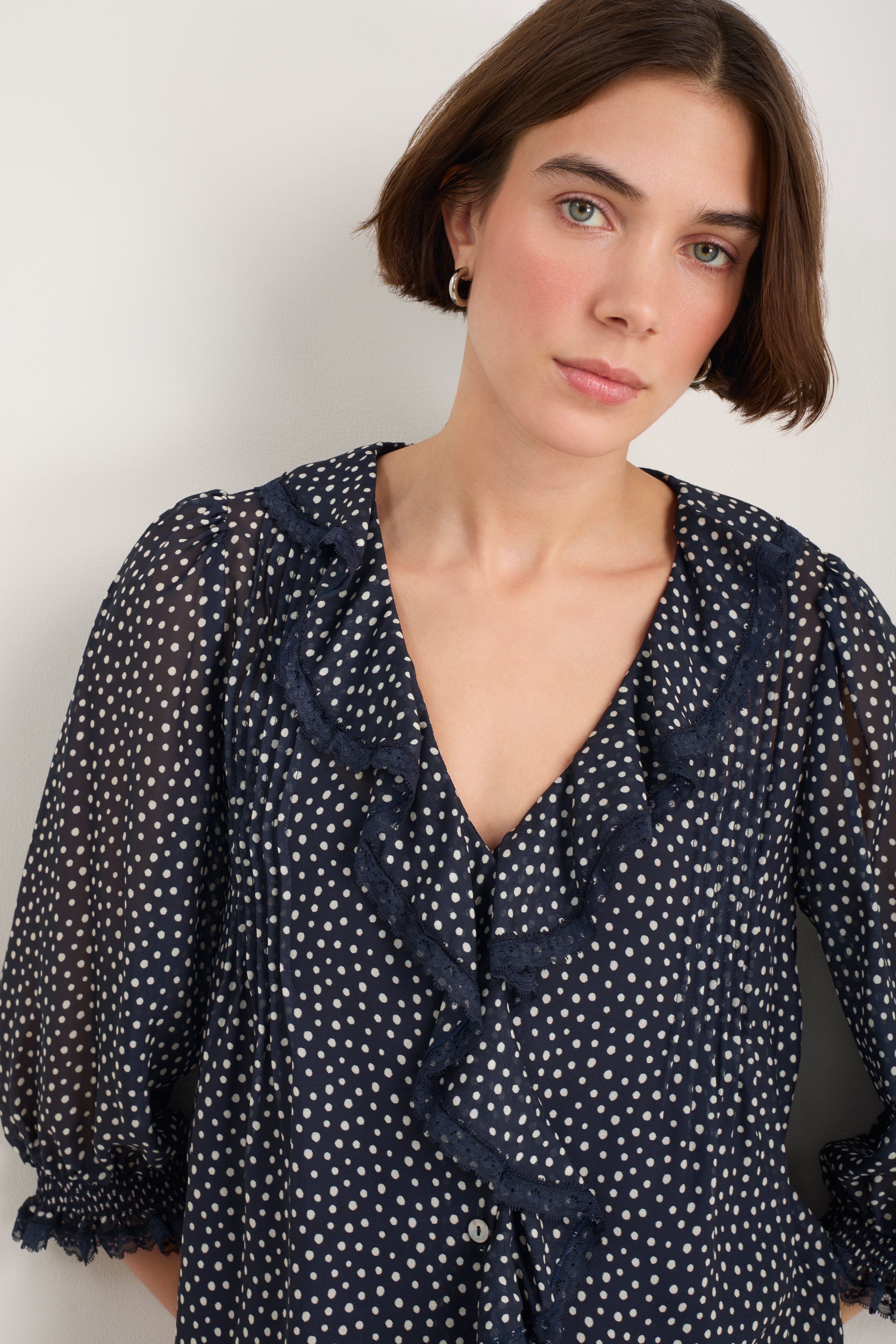 Laurent Silk Blouse - Midnight Spot